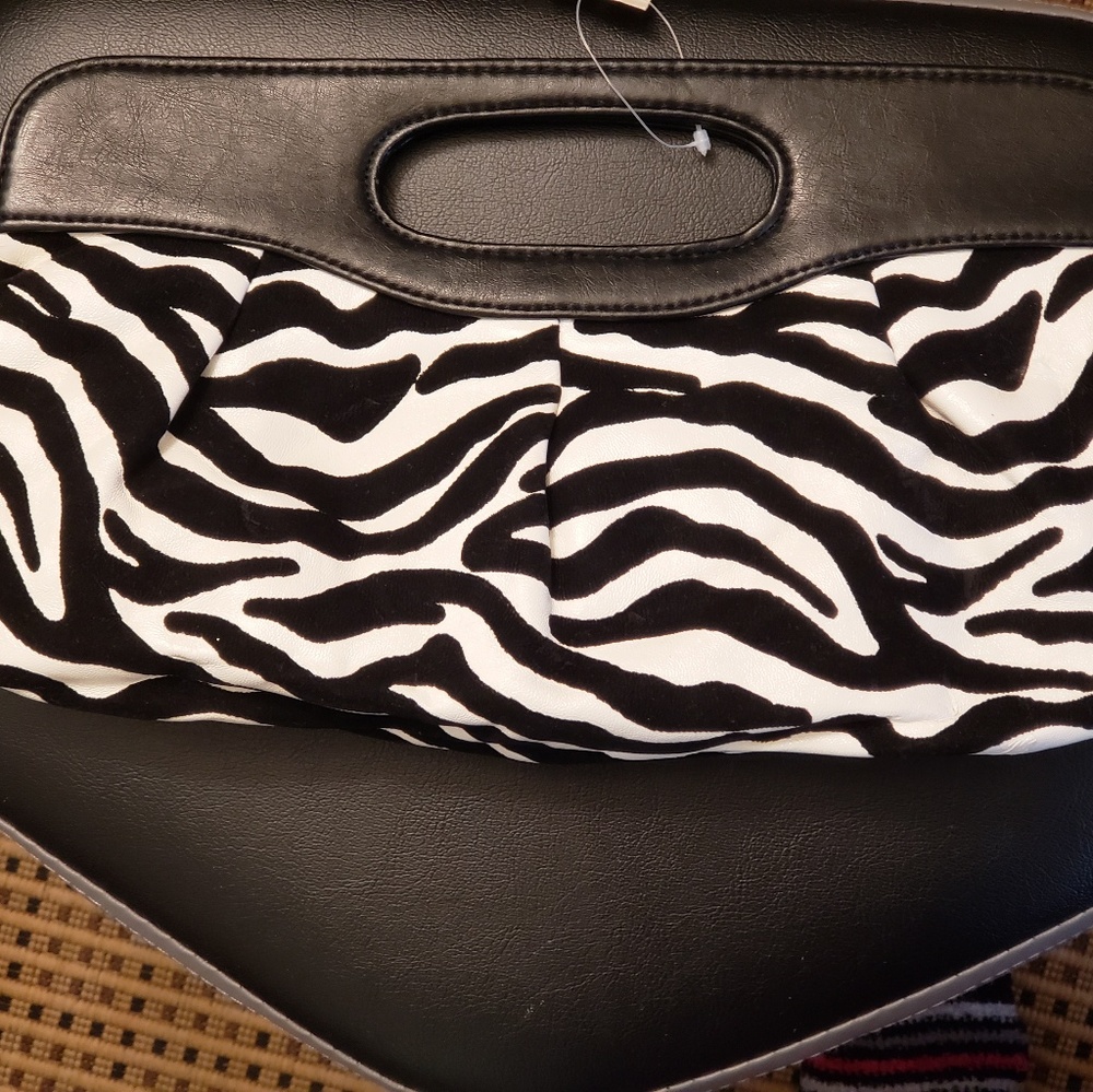 Zebra print clutch